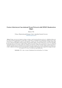 Feature Selection in Convolutional Neural Network with MNIST Handwritten Digits