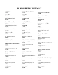 Go Green Contest Charity List