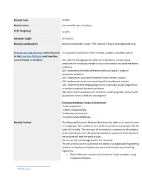 Module Code CE7S02 Module Name Advanced Structural Analysis ECTS