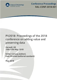 Proceedings of the 2018 Conference on Adding Value and Preserving Data