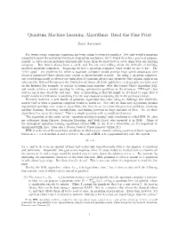 Quantum Machine Learning Algorithms: Read the Fine Print