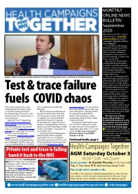 Test & Trace Failure Fuels COVID Chaos