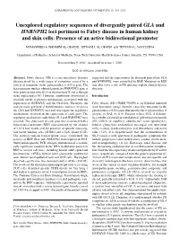 Unexplored Regulatory Sequences of Divergently Paired GLA And