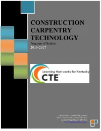 2016-2017 Construction Carpentry Program of Studies
