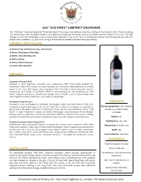 2017 "Old Vines" Cabernet Sauvignon Tech Sheet