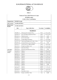 Amendment 1 to Annex 1 Job Descriptions Cfc 2-2016