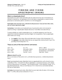 Finding and Fixing Apostrophe Errors 425.640.1750 |