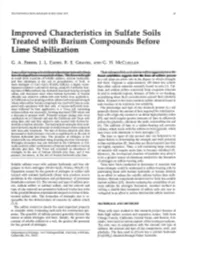 Improved Characteristics in Sulfate Soils Treated with Barium Compounds Before Lime Stabilization
