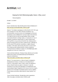 Journal of Art Historiography Issue 2 (Jun 2010)
