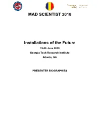 MAD SCIENTIST 2018 Installations of the Future