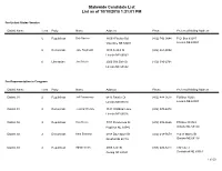 Statewide Candidate List List As of 10/10/2018 1:31:01 PM
