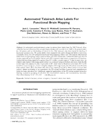 Talairach Atlas Labels for Functional Brain Mapping