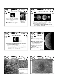 Terrestrial Planets 1- 4 from the Sun Mercury in Sight