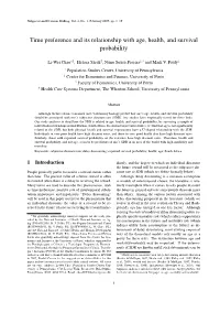 Time Preference and Its Relationship with Age, Health, and Survival Probability