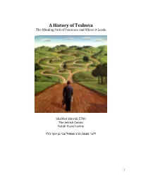 A History of Teshuva the Winding Path of Penitence and Where It Leads