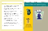 Annals of Basic and Applied Sciences December 2015, Volume 6, Number 1, (ISSN 2277-8756)