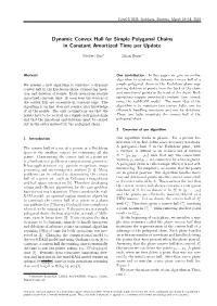 Dynamic Convex Hull for Simple Polygonal Chains in Constant Amortized Time Per Update