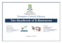 Handbook of E-Resources from Yenepoya Central Library