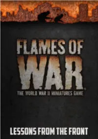 Lessons from the Front Questions and Answers on Flames of War March 2018