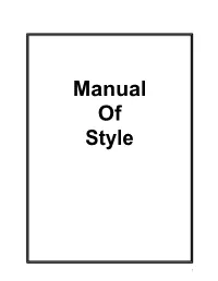 Manual of Style