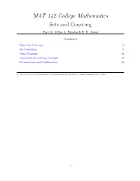 MAT 142 College Mathematics Sets and Counting Terri L