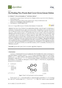 On Finding Two Posets That Cover Given Linear Orders