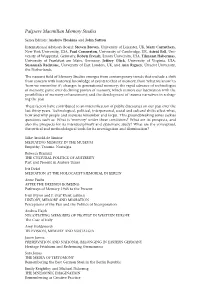 Palgrave Macmillan Memory Studies