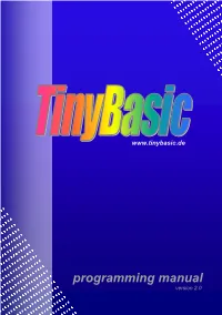 Programming Manual Version 2.0