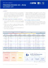 Return Index Findings Round Six – Iraq December 2019