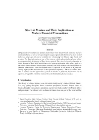 Shari`Ah Maxims and Their Implication on Modern Financial Transactions