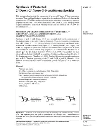 Synthesis of Protected 2′-Deoxy-2′-Fluoro-Β-D-Arabinonucleosides