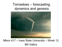 Tornadoes – Forecasting, Dynamics and Genesis
