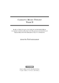 Carnatic Music Theory Year Ii