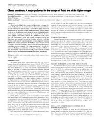 Glarus Overthrust: a Major Pathway for the Escape of Fluids out of the Alpine Orogen