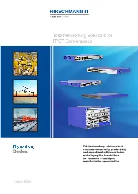 Total Networking Solutions for IT/OT Convergence