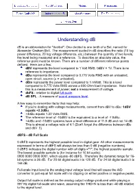 Understanding Db Db Is an Abbreviation for "Decibel"