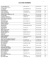 Cca Whe Numbers