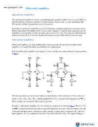 Differential Amplifiers