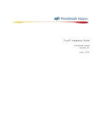 EFI Printsmith Vision Four51 Integration Guide