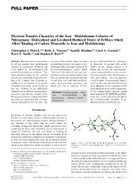Electron-Transfer Chemistry of the Iron-Molybdenum Cofactor Of
