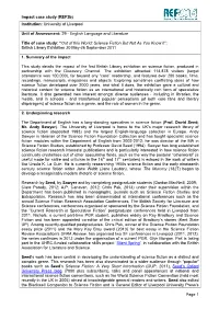 Impact Case Study (Ref3b) Page 1 Institution: University of Liverpool