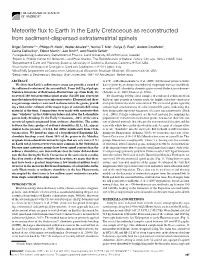 Meteorite Flux to Earth in the Early Cretaceous As Reconstructed from Sediment-Dispersed Extraterrestrial Spinels
