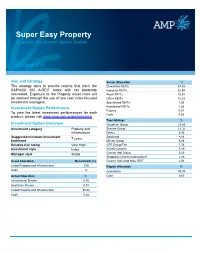 Super Easy Property Quarterly Investment Option Update