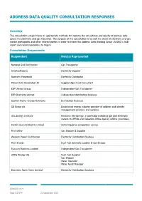 Address Data Quality Consultation Responses