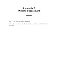 Appendix C Wildlife Supplement