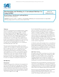 Benchmarking and Modeling of a Conventional Mid-Size Car Using ALPHA," SAE Technical Paper 2015-01-1140, 2015, Doi:10.4271/2015-01-1140