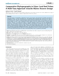 Comparative Phylogeography in Fijian Coral Reef Fishes: a Multi-Taxa Approach Towards Marine Reserve Design