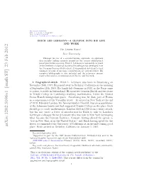 ERICH LEO LEHMANN—A GLIMPSE INTO HIS LIFE and WORK 3 Asked Hsu If He Could Provide Another Thesis Topic for Erich