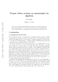 Proper Affine Actions on Semisimple Lie Algebras
