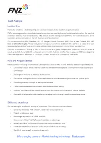 Service & Support Analyst